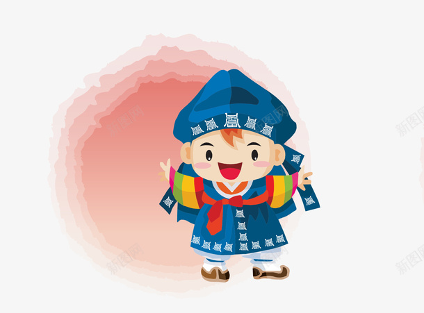 可爱的韩国男孩简图png免抠素材_新图网 https://ixintu.com 人物 卡通 头巾 头饰 手绘图 服饰 韩国男孩