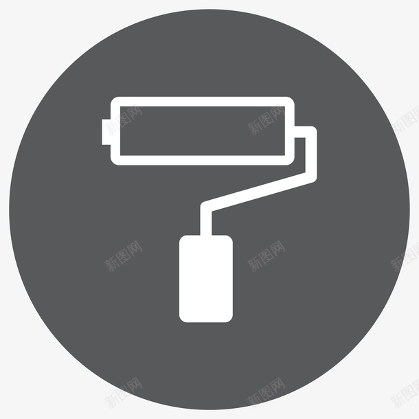 装修维修售后矢量图图标ai_新图网 https://ixintu.com 刷子 售后维修 圆形图标 形状圆图案图标 油漆工 滚轮 灰色 矢量图 维修 装修