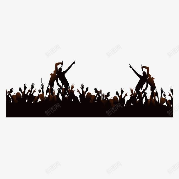 演唱会人山人海剪影png免抠素材_新图网 https://ixintu.com 人山人海 人群 剪影 扁平化 演唱会 黑色