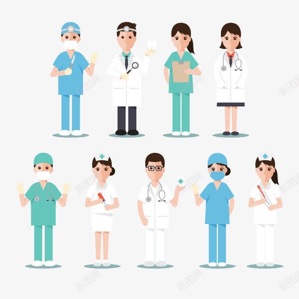 医务人员矢量图ai免抠素材_新图网 https://ixintu.com 健康 医疗 医院 大夫 护士 诊所 矢量图