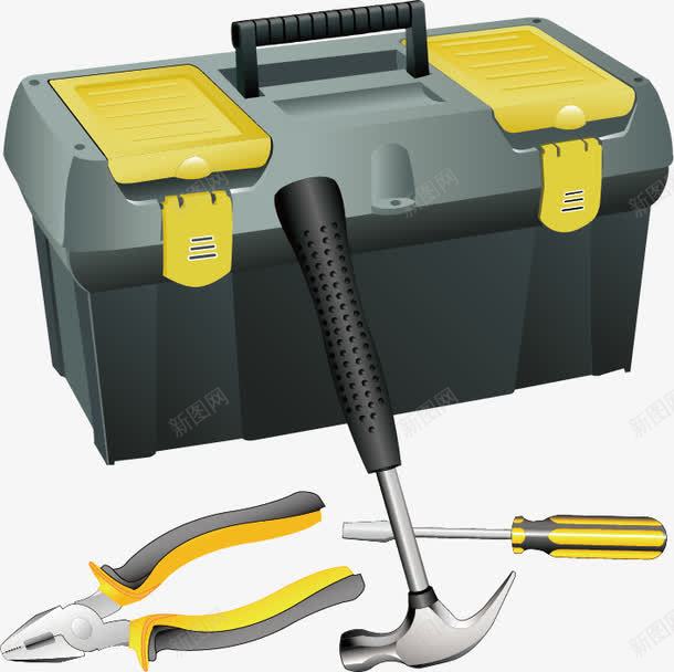 五金工具和工具箱png免抠素材_新图网 https://ixintu.com 五金 五金工具 工具箱 榔头 维修工具 螺丝刀 钳子
