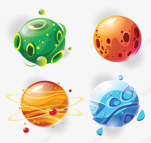 可爱卡通外星星球矢量图ai免抠素材_新图网 https://ixintu.com 卡通星球 可爱星球 太空 探索太空 星球 矢量png 矢量图