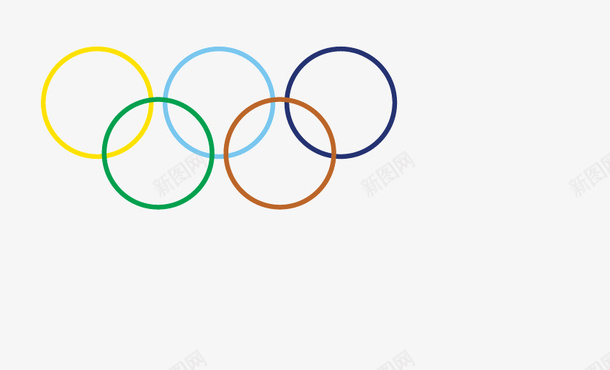 手绘五环旗矢量图ai免抠素材_新图网 https://ixintu.com 五环旗 体育 彩色 运动素材 矢量图