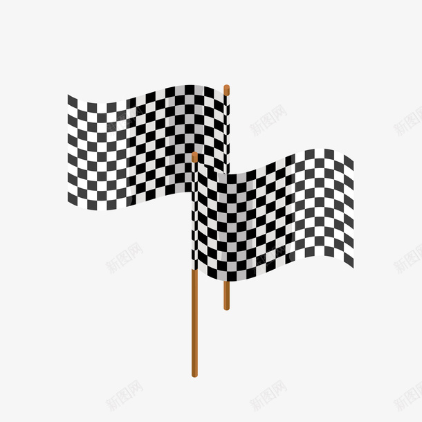 格子旗帜png免抠素材_新图网 https://ixintu.com 3D F1 PNG免抠图下载 旗杆 装饰 飘动