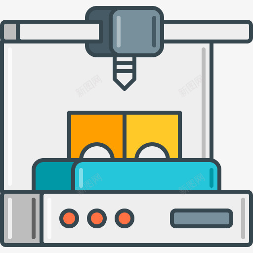 机器3D打印建模图标psd_新图网 https://ixintu.com 器械 工具 建模图标 打印 机器 现代 科技 统一