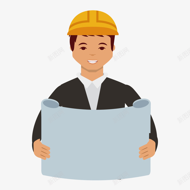 一个看图纸的扁平化工程师矢量图ai免抠素材_新图网 https://ixintu.com 土建工程师头像 工业建设 工程师 工程建设 建筑施工 扁平化 施工安全 看图纸 矢量图