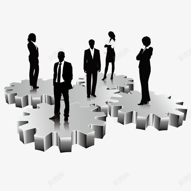 站在齿轮上的成功人士矢量图ai免抠素材_新图网 https://ixintu.com 商务人士 成功人士 齿轮 矢量图