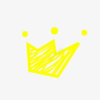 手绘皇冠png免抠素材_新图网 https://ixintu.com 卡通 线 黄色