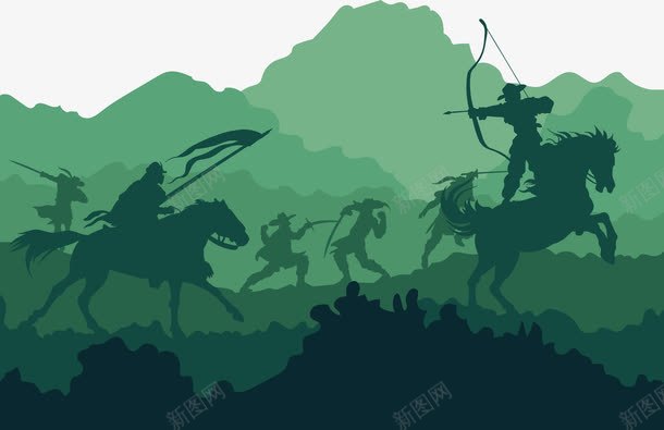 战争中的战士png免抠素材_新图网 https://ixintu.com 交战 兵器 士兵 对决 射箭 战争 战士 旗帜 武器 武器库