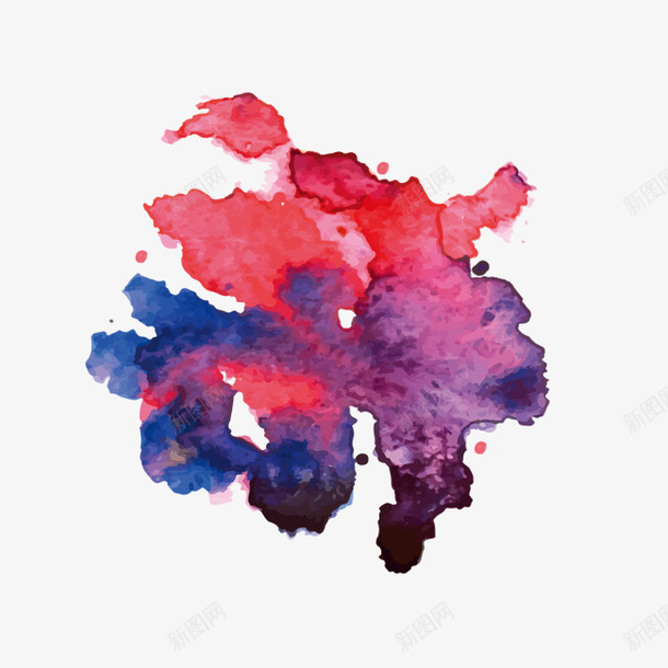 彩色墨水印psd免抠素材_新图网 https://ixintu.com 不规则 墨水印 彩色印记 拼接撞色 水彩印 泼墨