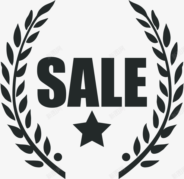 黑色SALE标签矢量图eps免抠素材_新图网 https://ixintu.com SALE 促销 卡通标签 折扣 装饰图案 麦穗 黑色 矢量图