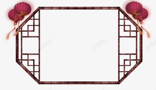 棕色中国风窗台装饰图案png免抠素材_新图网 https://ixintu.com 中国风 免抠PNG 棕色 装饰图案