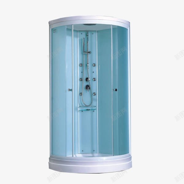 蓝色雾面整体淋浴房png免抠素材_新图网 https://ixintu.com 淋浴房 玻璃 移门 蓝色 雾面