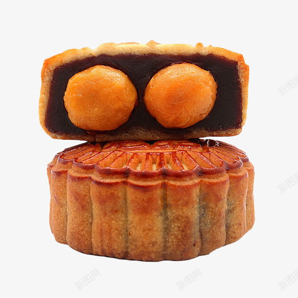 双蛋黄豆沙月饼png免抠素材_新图网 https://ixintu.com 中秋节 产品实物 免抠PNG 半个 双蛋黄豆沙月饼 月饼 糕点 蛋黄 饼