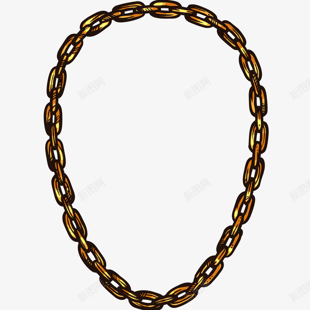 黄金项链插画png免抠素材_新图网 https://ixintu.com 免抠PNG 国庆优惠 珠宝 项链 首饰 黄金项链矢量插画