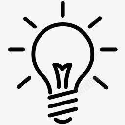 黑色手绘简笔画发亮灯泡png免抠素材_新图网 https://ixintu.com 发亮 灯泡 简笔 黑色