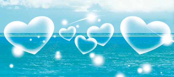 气泡背景jpg设计背景_新图网 https://ixintu.com 心形气泡 海 淘宝天猫美妆海报 温馨 蓝色
