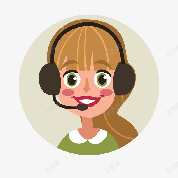 卡通职业人物笑脸头像矢量图ai免抠素材_新图网 https://ixintu.com 卡通 头像设计 客服 笑容 职业人物 矢量图