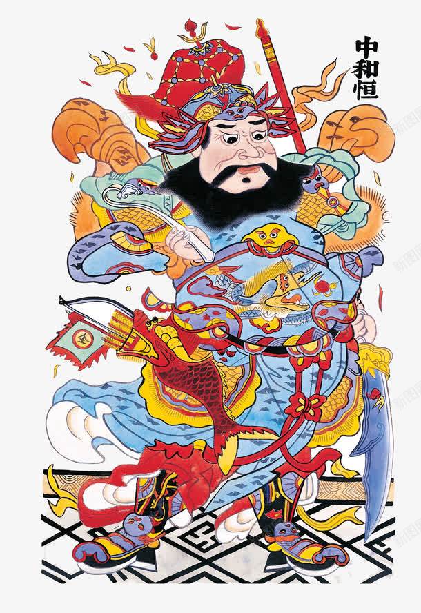 插画门神png免抠素材_新图网 https://ixintu.com 中国传统门神 古典 年画 新年 神像 神像佛像