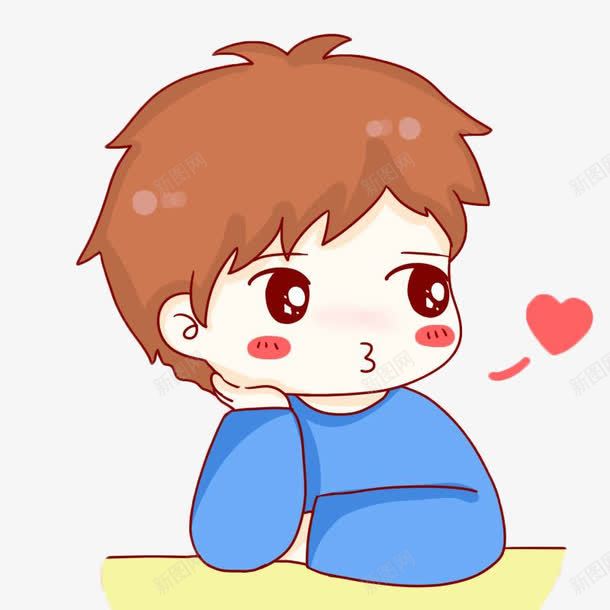 卡通男孩害羞的飞吻插画png免抠素材_新图网 https://ixintu.com 亲吻 卡通 卡通飞吻 可爱 嘟嘴 手托下巴 爱心 爱情 男孩 萌萌哒 难为情 飞吻 飞吻示意 飞吻表情