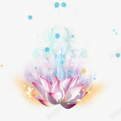 装饰品元素荷花荧光png免抠素材_新图网 https://ixintu.com 光 植物 氛围装饰品 荧光 荷花