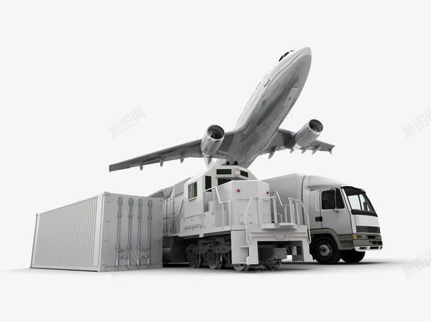 飞机汽车png免抠素材_新图网 https://ixintu.com 客机 货车 运输 集装箱