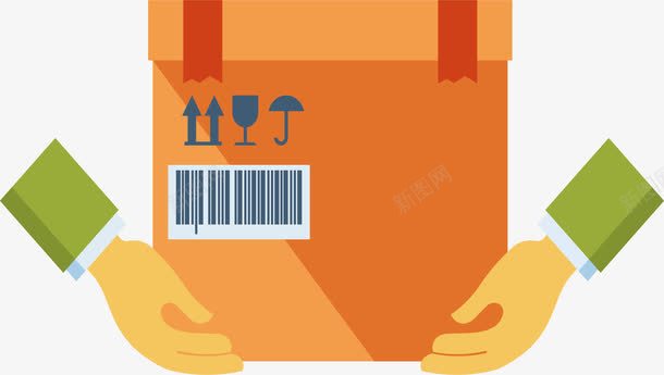 快递送到家门口png免抠素材_新图网 https://ixintu.com 电商 矢量素材 贴心服务 送货上门