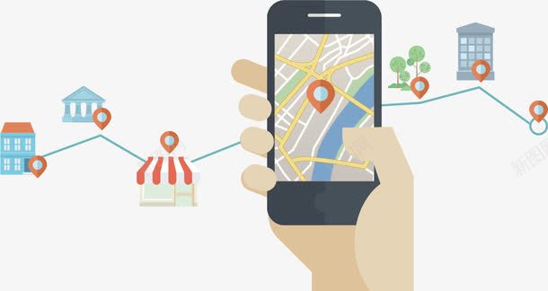 手机导航png免抠素材_新图网 https://ixintu.com 地图 地点 坐标 坐标符号 导航 手机