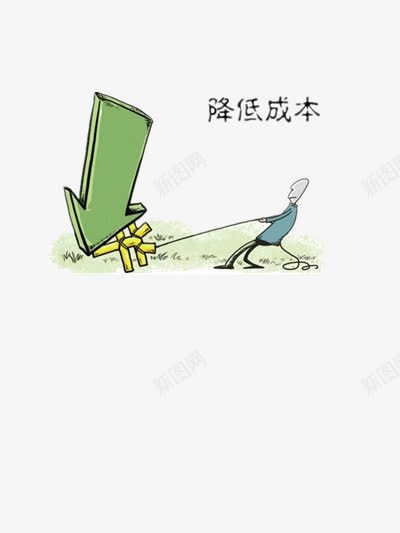 降低成本漫画png免抠素材_新图网 https://ixintu.com 向下走势 漫画 简洁 降低成本