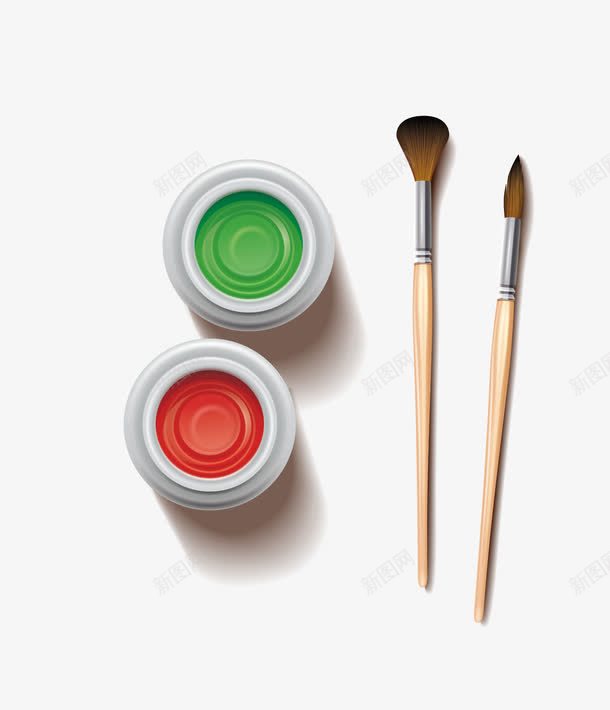 卡通图案油画染料矢量图eps免抠素材_新图网 https://ixintu.com 卡通 图案 油画染料 油画用品 油画笔 矢量图