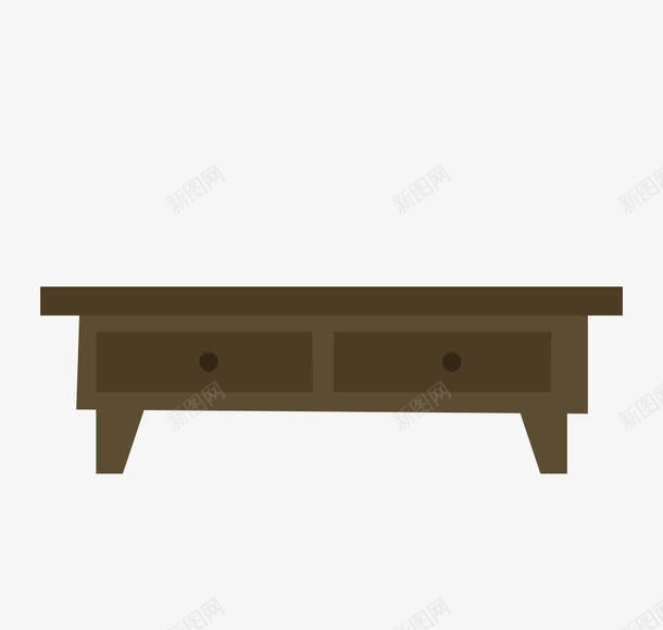 一台桌子png免抠素材_新图网 https://ixintu.com 一台 卡通 家具 手绘 抽屉 桌子 棕色 黑色