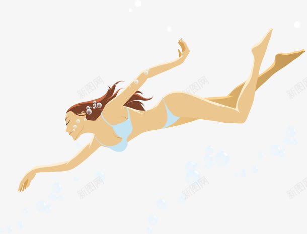 游泳的女人和气泡png免抠素材_新图网 https://ixintu.com 女人 手绘游泳的人 梦幻 气泡 氧气泡 氧气泡泡 泡泡 游泳 透明 透明气泡