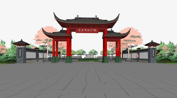 美丽公园门口建筑png免抠素材_新图网 https://ixintu.com 亭子 入口 古老建筑 大门口 阁楼
