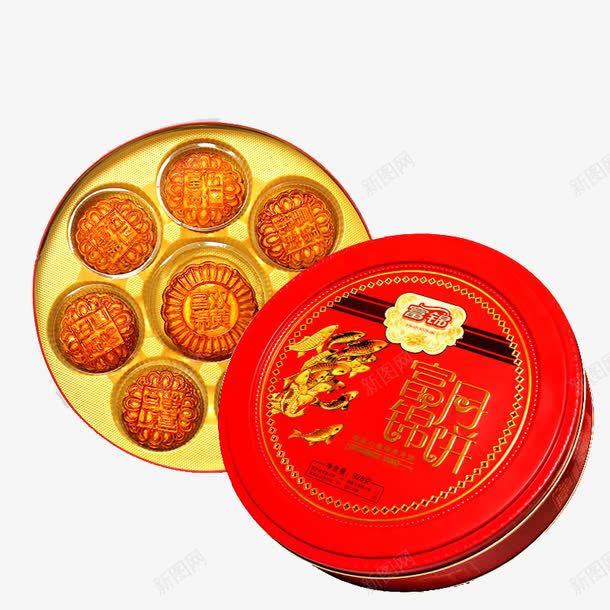 富锦精装七星半月月饼png免抠素材_新图网 https://ixintu.com 产品实物 广式月饼 礼盒 高品质