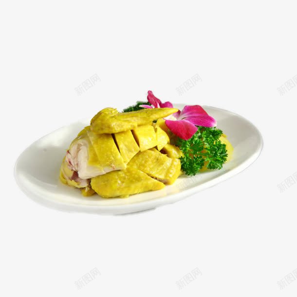 肉嫩白斩鸡png免抠素材_新图网 https://ixintu.com 回味无穷 白切鸭 皮黄肉白 粤菜 肉质肥美 装盘美观 香味四溢