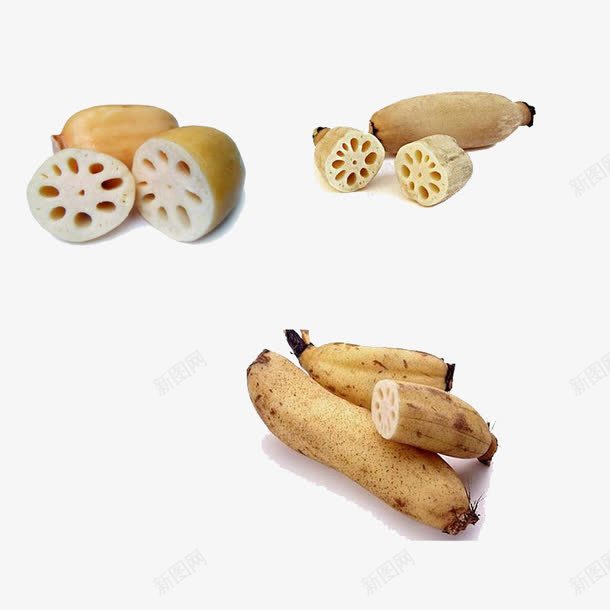 切开分段的莲藕组合png免抠素材_新图网 https://ixintu.com 分段 切开 组合 莲藕 藕段