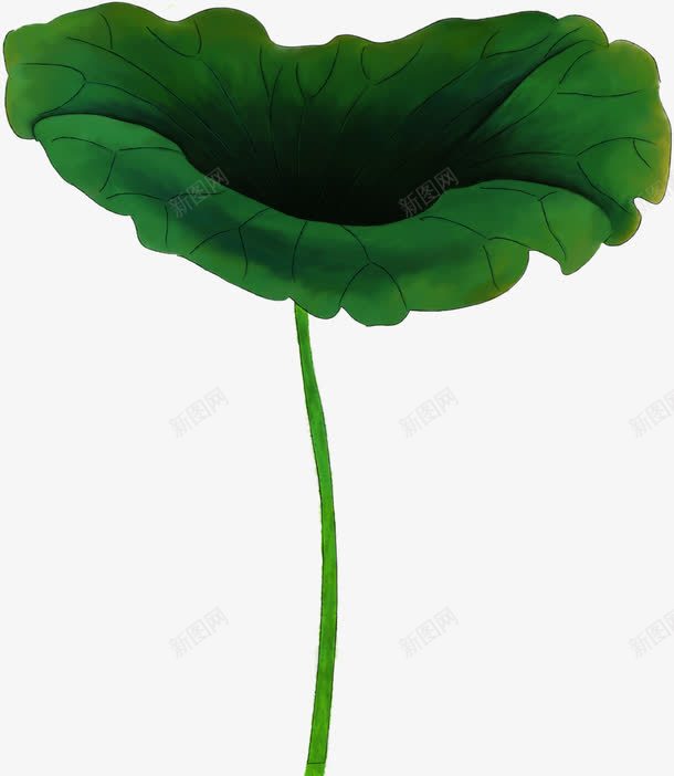 手绘绿色巨大荷叶png免抠素材_新图网 https://ixintu.com 巨大 绿色 荷叶