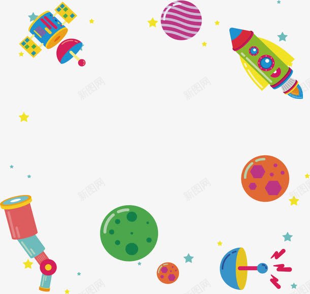 太空飞行器边框png免抠素材_新图网 https://ixintu.com 太空 宇宙飞船 矢量png 航空航天 银河系 飞行器