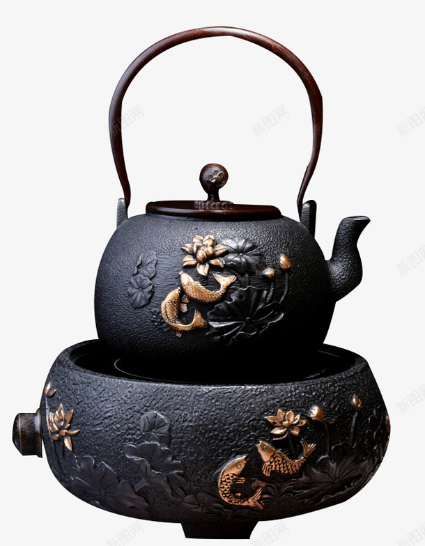 藏王堂铁壶电陶炉png免抠素材_新图网 https://ixintu.com 泡茶 烧水壶 煮茶器 煮茶茶具 电陶炉 藏王堂 铁壶 铸铁