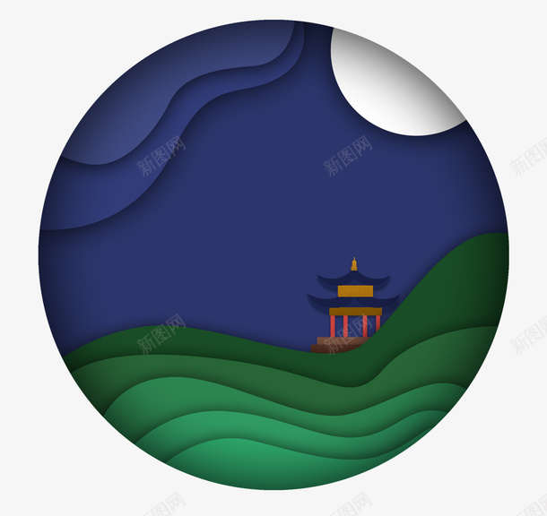 剪纸风大气唯美中秋佳节psd免抠素材_新图网 https://ixintu.com 中秋佳节 凹凸 剪纸风 剪纸风大气唯美中秋佳节 唯美 大气 建筑 立体 节日