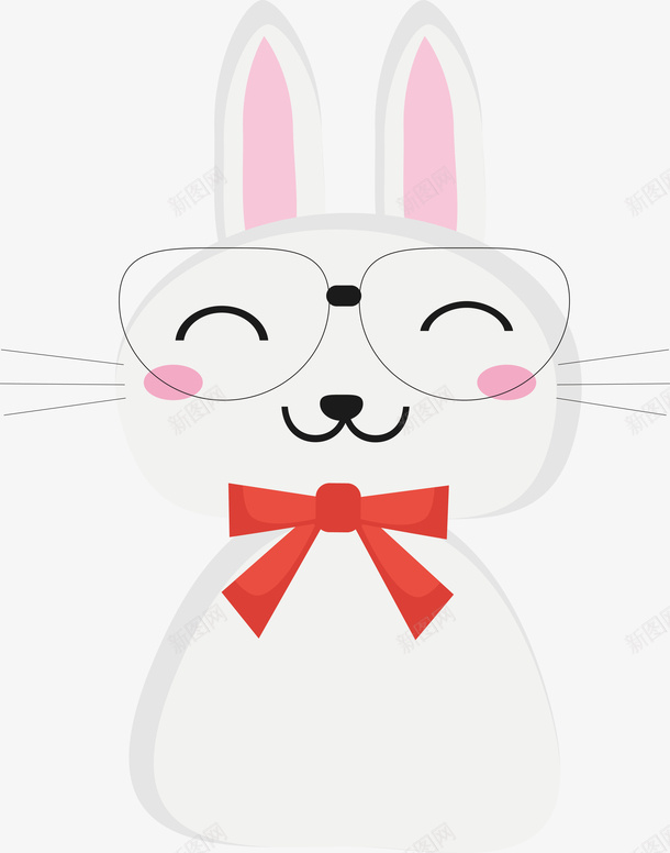 可爱红领巾小白兔矢量图ai免抠素材_新图网 https://ixintu.com 动物 卡通 可爱 小兔设计 小白兔设计 红领巾 矢量图