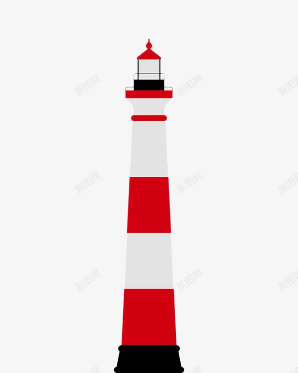 手绘红白信号灯塔png免抠素材_新图网 https://ixintu.com 信号塔台 塔台 建筑 手绘 灯塔 红白间色 高台 高塔