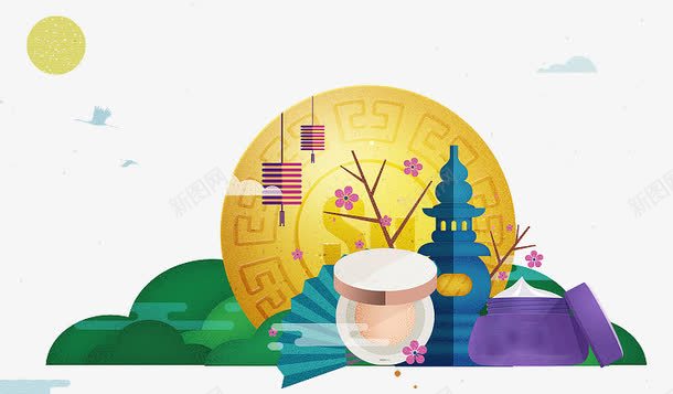 西湖png免抠素材_新图网 https://ixintu.com 杭州灯笼月亮化妆品 西湖插画