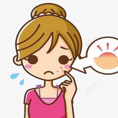 讨厌的痘痘png免抠素材_新图网 https://ixintu.com 卡通 卡通痘痘 手绘 挤痘痘 痘痘 美女