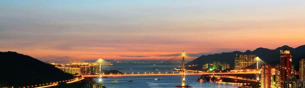 大桥夜景banner创意jpg设计背景_新图网 https://ixintu.com 城市 宣传 建筑群 房子 湖海 街道