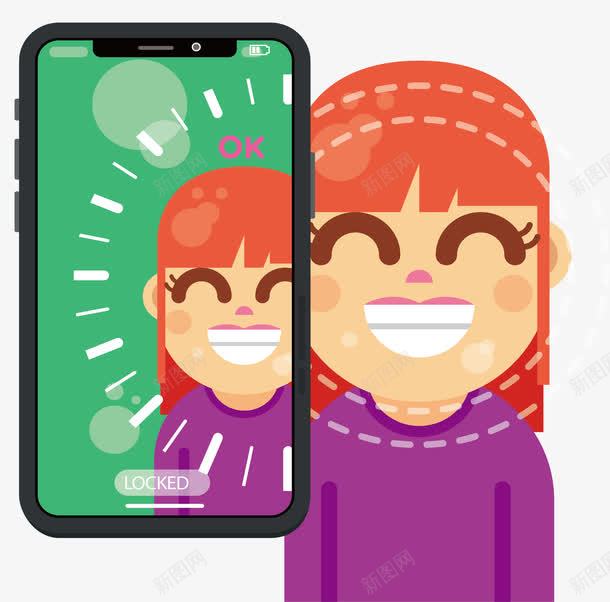 用手机人脸识别png免抠素材_新图网 https://ixintu.com X iPhone iPhoneX iphonex 人脸识别 手机拍照 拍照 矢量png 苹果手机