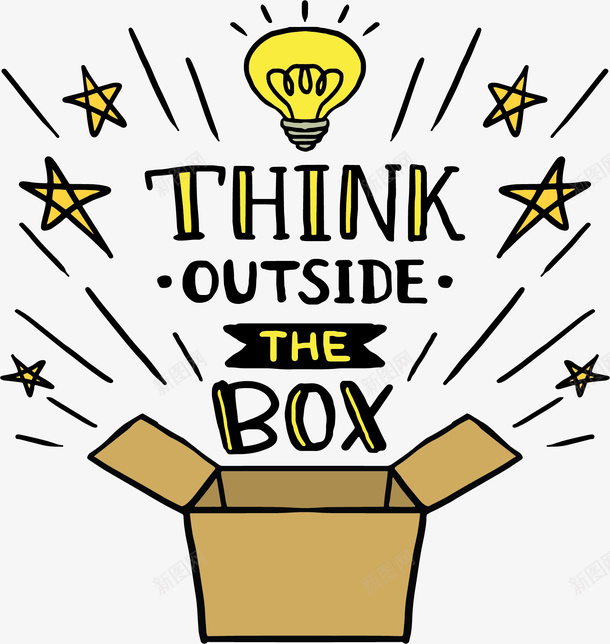 卡通打开盒子里的灯泡png免抠素材_新图网 https://ixintu.com 创造力 发散思维 打开的盒子 灯泡 盒子里的灯泡 矢量png