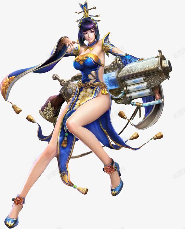 手绘巨大枪女子png免抠素材_新图网 https://ixintu.com 女子 巨大 手绘
