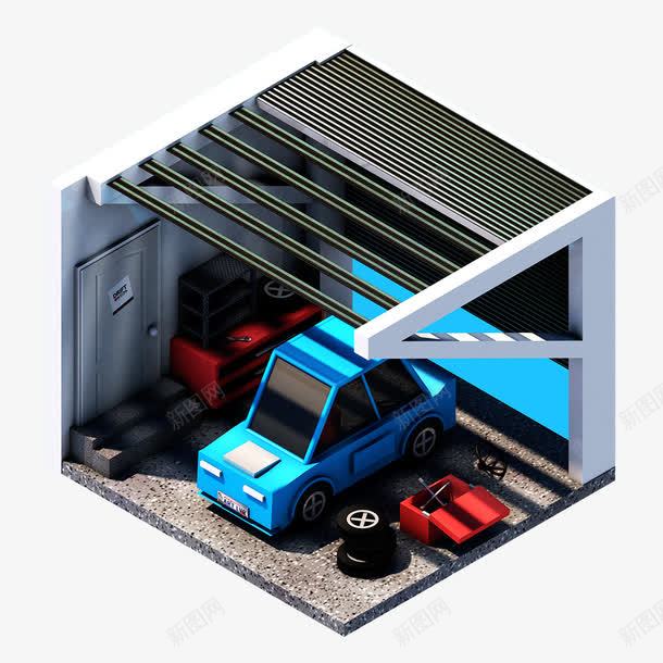 卡通立体停车场图png免抠素材_新图网 https://ixintu.com 3D C4D 三维 停车场 卡通 室内建筑 汽车 立体
