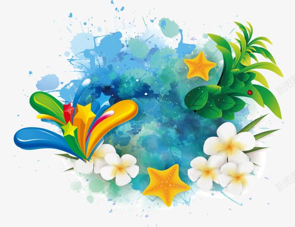 夏日促销背景元素png免抠素材_新图网 https://ixintu.com 夏日促销背景元素 树 植物 海洋 爆炸效果 玉兰花 花